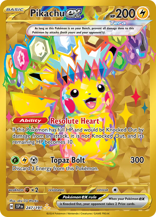 Pikachu ex, Surging Sparks 247/191, secret-rare