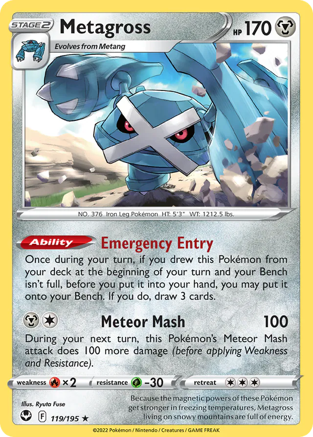 Metagross, Silver Tempest 119/195, holo-rare