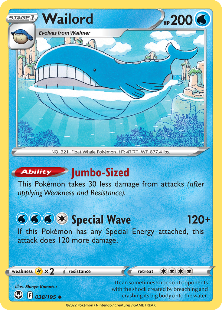 Wailord, Silver Tempest 038/195, uncommon