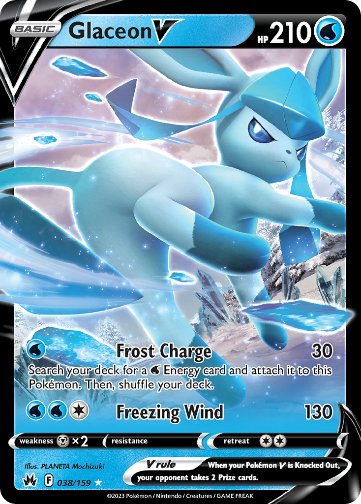 Glaceon V, Crown Zenith 038/159, ultra-rare