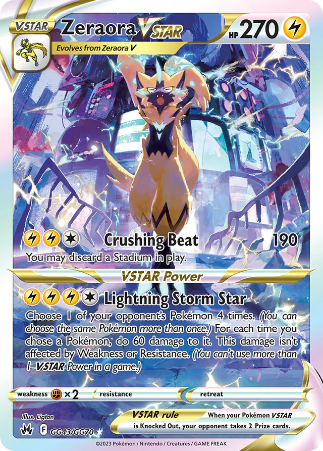 Zeraora VSTAR, Crown Zenith Galarian Gallery GG43/70, ultra-rare