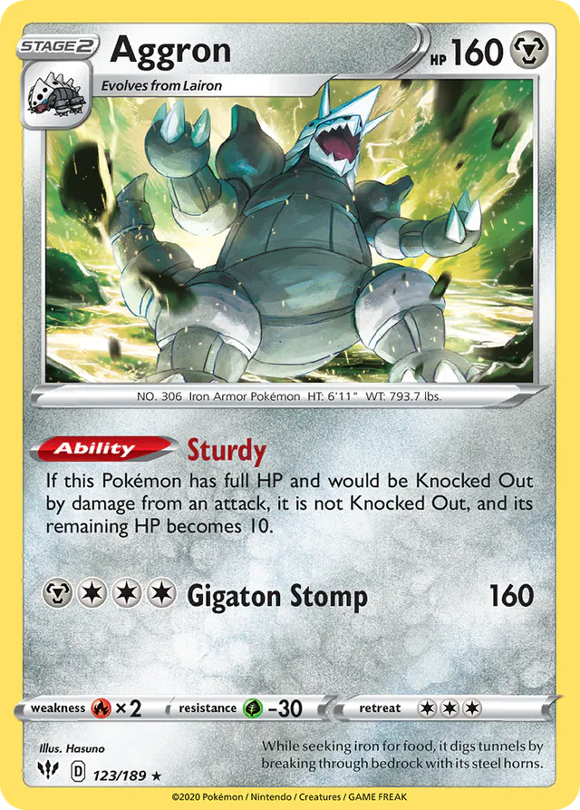Aggron, Darkness Ablaze 123/189, holo-rare
