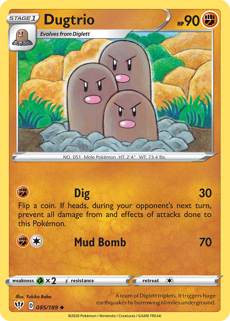 Dugtrio, Darkness Ablaze 085/189, uncommon