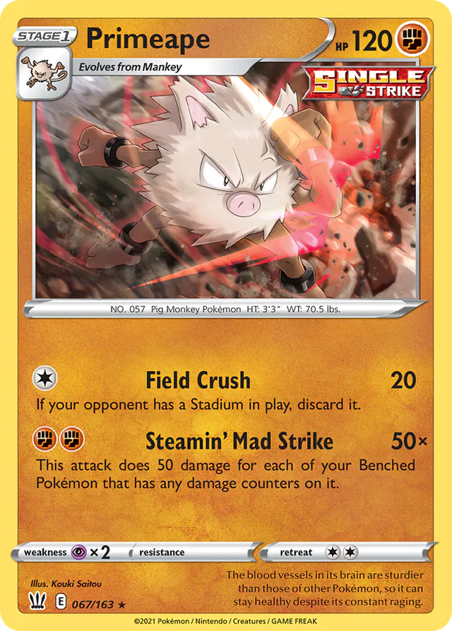 Primeape, Battle Styles 067/163, rare