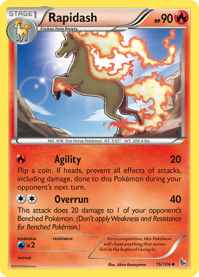 Rapidash, Flashfire 15/106, uncommon