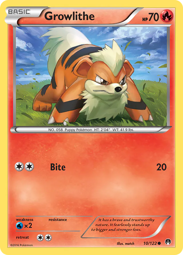 Growlithe, BREAKpoint 10/122, common