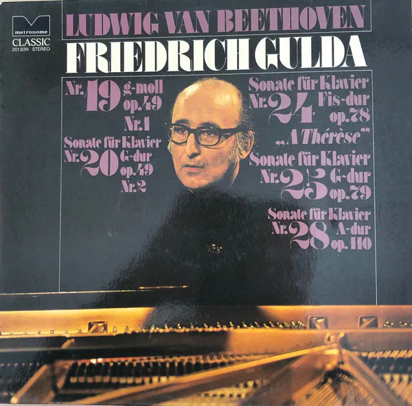Sonate Für Klavier Nr.19 g-moll op.49, Nr.20 G-dur op.49, Nr.24 Fis-dur op.78, Nr.25 G-dur op.79, Nr.28 A-dur op.101, Ludwig van Beethoven, Friedrich Gulda