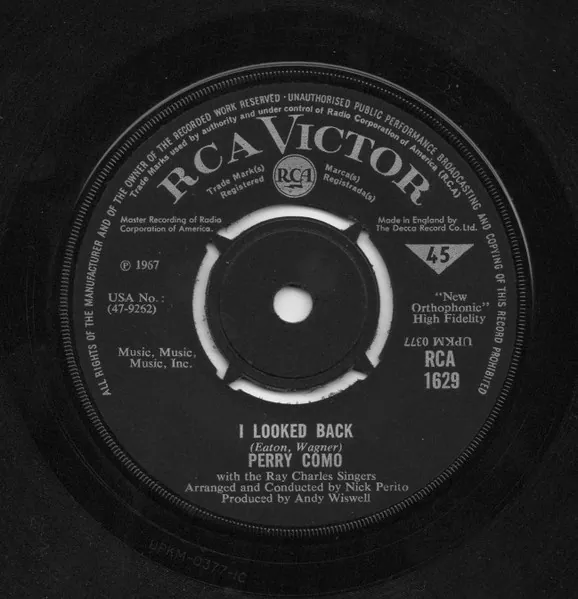 I Looked Back / A World Of Love (That I Found In Your Arms) (Le Ciel, Le Soleil Et La Mer), Perry Como, The Ray Charles Singers
