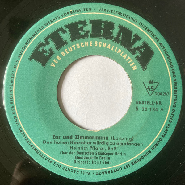 Zar Und Zimmermann: Den Hohen Herrscher Würdig Zu Empfangen / Heil Sei Dem Tag (Singschule), Albert Lortzing, Heinrich Pflanzl