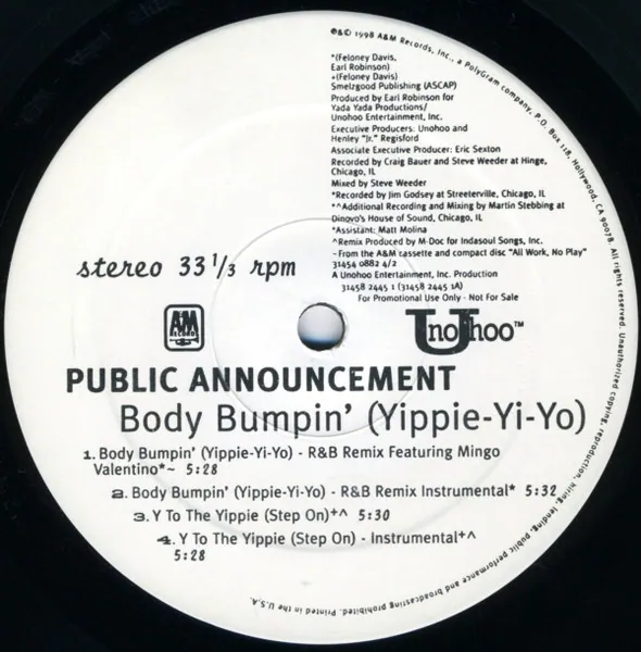 Body Bumpin' (Yippie-Yi-Yo), Public Announcement