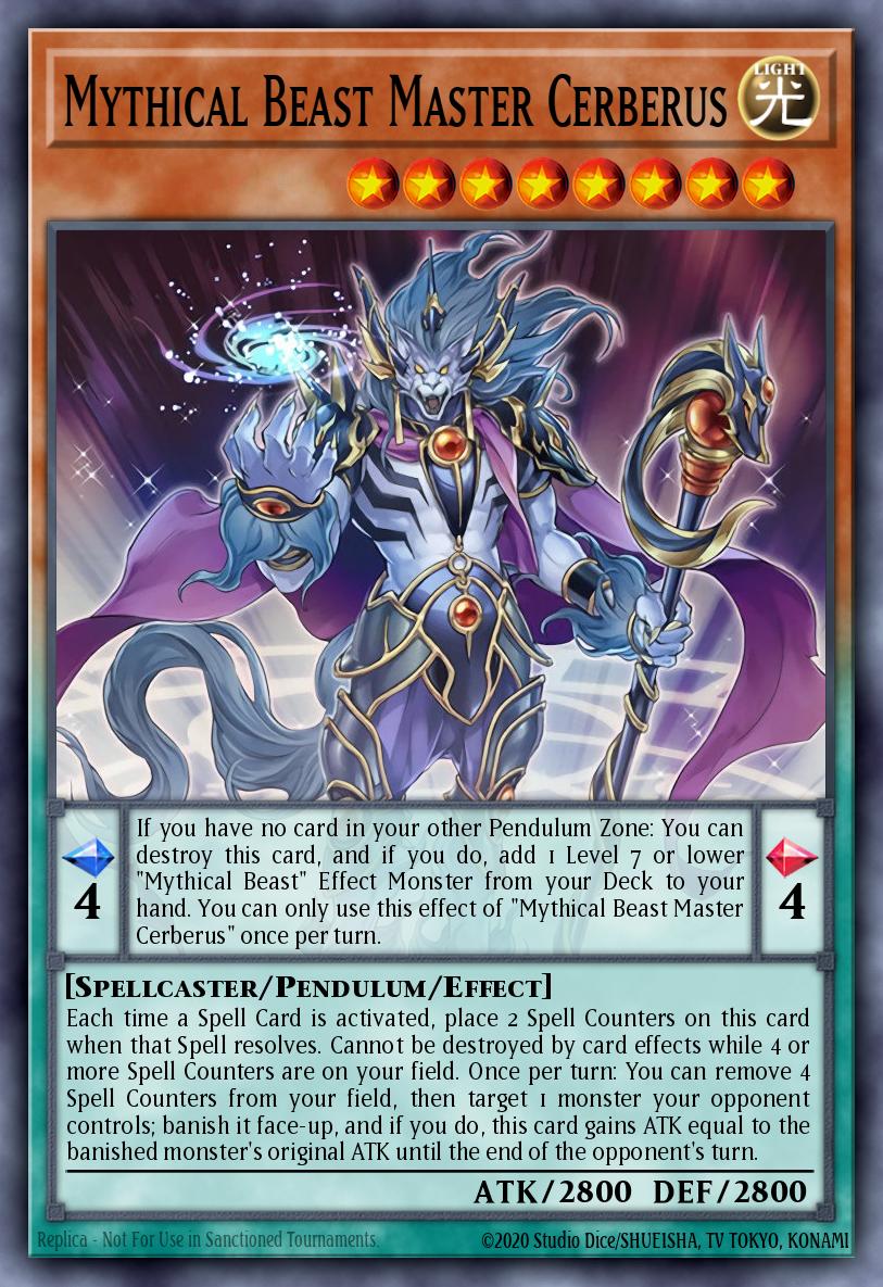 Mythical Beast Master Cerberus, 2018 Mega-Tin Mega Pack MP18-EN185, secret-rare