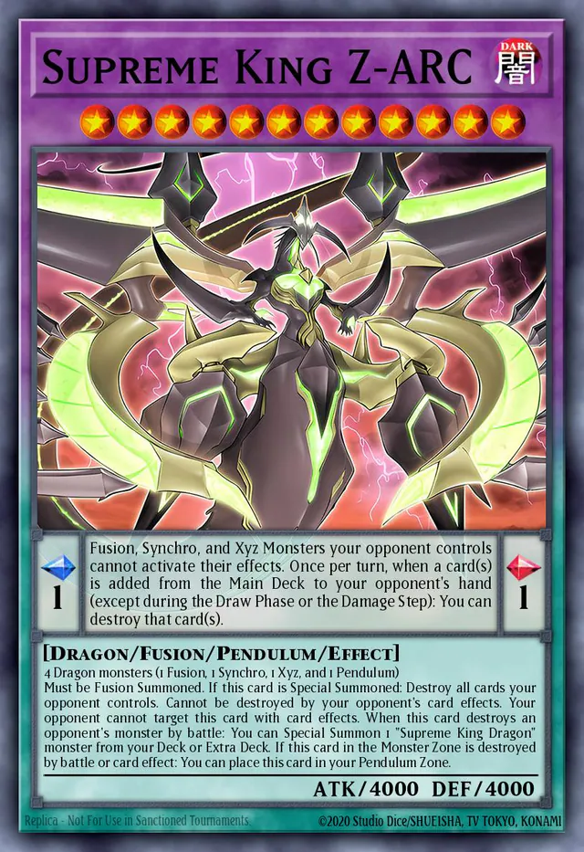 Supreme King Z-ARC, Quarter Century Stampede RA04-EN284, secret-rare