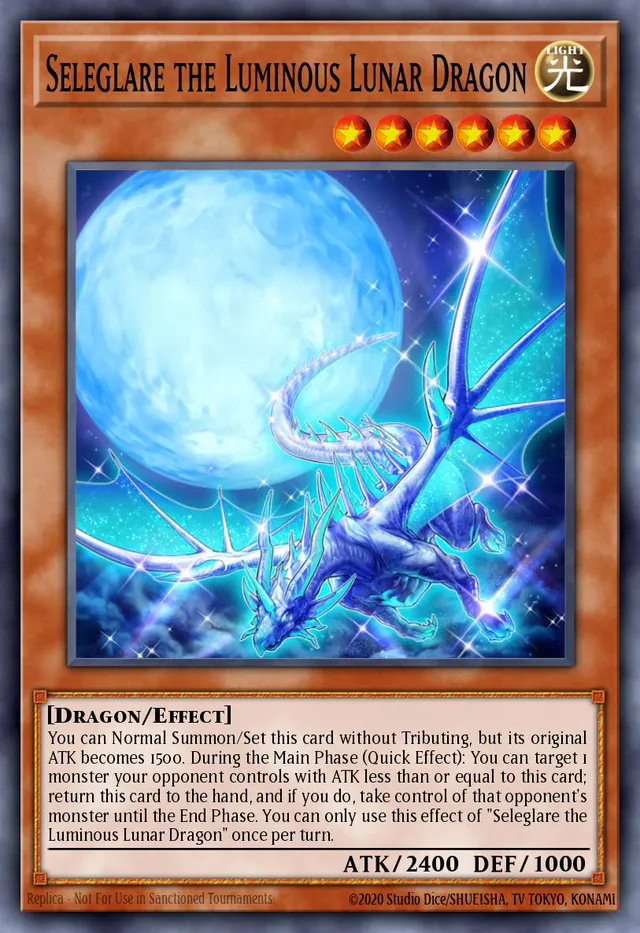 Seleglare the Luminous Lunar Dragon, Rise of the Duelist ROTD-EN087, ultra-rare